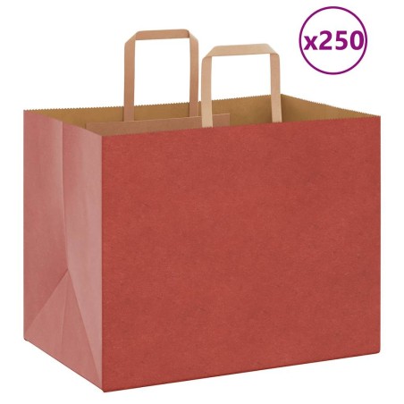 Sacs en papier 250 pcs avec poignées rouge 32x22x24 cm 