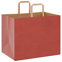 Sacs en papier 250 pcs avec poignées rouge 32x22x24 cm 
