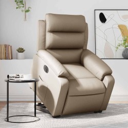 Fauteuil inclinable électrique cappuccino similicuir 