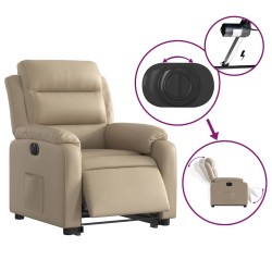 Fauteuil inclinable électrique cappuccino similicuir 