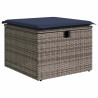 Salon de jardin 4 pcs avec coussins gris résine tressée 