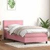 Sommier à lattes de lit avec matelas rose 90x210 cm velours 