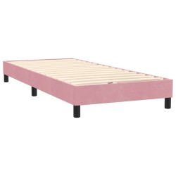 Sommier à lattes de lit avec matelas rose 90x210 cm velours 