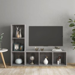 Meubles TV 2 pcs Gris béton 107x35x37 cm Bois d'ingénierie 