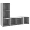 Meubles TV 2 pcs Gris béton 107x35x37 cm Bois d'ingénierie 