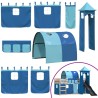 Lit superposé sans matelas avec toboggan et rideaux 90x200 cm 