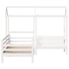 Ensemble de lit de jour et de banc avec toit sans matelas blanc 