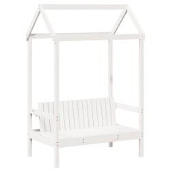 Ensemble de lit de jour et de banc avec toit sans matelas blanc 