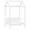 Ensemble de lit de jour et de banc avec toit sans matelas blanc 