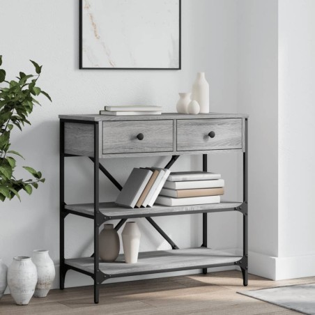 Table console sonoma gris 75x34,5x75 cm bois d'ingénierie 