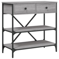 Table console sonoma gris 75x34,5x75 cm bois d'ingénierie 