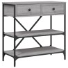 Table console sonoma gris 75x34,5x75 cm bois d'ingénierie 
