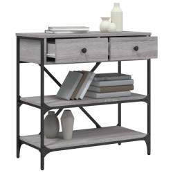 Table console sonoma gris 75x34,5x75 cm bois d'ingénierie 