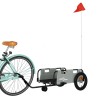 Remorque de vélo gris tissu oxford et fer 
