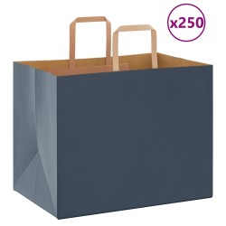 Sacs en papier 250 pcs avec poignées bleu 32x22x24 cm 