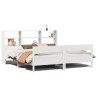 Lit bibliothèque sans matelas blanc 180x200 cm bois pin massif 