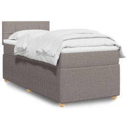 Sommier à lattes de lit avec matelas Taupe 80x200 cm Tissu 