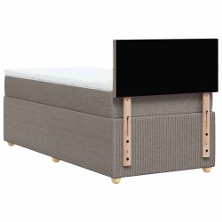 Sommier à lattes de lit avec matelas Taupe 80x200 cm Tissu 