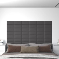 Panneaux muraux 12 pcs Gris 30x15 cm Similicuir 0,54 m² 