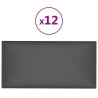 Panneaux muraux 12 pcs Gris 30x15 cm Similicuir 0,54 m² 