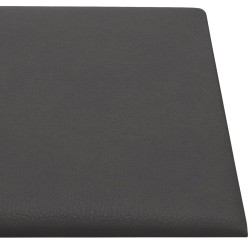 Panneaux muraux 12 pcs Gris 30x15 cm Similicuir 0,54 m² 