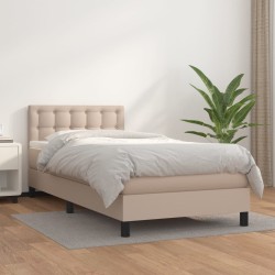Sommier à lattes de lit avec matelas Cappuccino 90x200 cm 