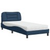 Lit avec matelas bleu 90x200 cm tissu 