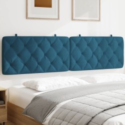 Coussin de tête de lit bleu 200 cm velours 
