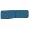 Coussin de tête de lit bleu 200 cm velours 