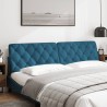 Coussin de tête de lit bleu 200 cm velours 