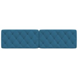 Coussin de tête de lit bleu 200 cm velours 