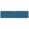 Coussin de tête de lit bleu 200 cm velours 
