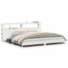 Cadre de lit sans matelas blanc 200x200 cm bois massif de pin 