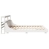 Cadre de lit sans matelas blanc 200x200 cm bois massif de pin 