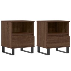 Tables de chevet 2 pcs chêne marron 40x35x50 cm bois ingénierie 