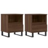 Tables de chevet 2 pcs chêne marron 40x35x50 cm bois ingénierie 