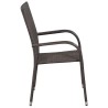 Ensemble à manger de jardin 7 pcs Marron et noir 