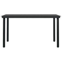 Ensemble à manger de jardin 7 pcs Marron et noir 