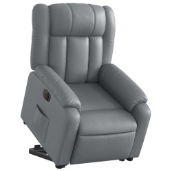 Fauteuil inclinable électrique gris similicuir 
