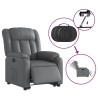 Fauteuil inclinable électrique gris similicuir 