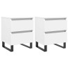 Tables de chevet 2 pcs blanc 40x35x50 cm bois d’ingénierie 