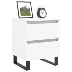 Tables de chevet 2 pcs blanc 40x35x50 cm bois d’ingénierie 