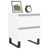 Tables de chevet 2 pcs blanc 40x35x50 cm bois d’ingénierie 