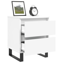 Tables de chevet 2 pcs blanc 40x35x50 cm bois d’ingénierie 
