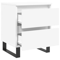 Tables de chevet 2 pcs blanc 40x35x50 cm bois d’ingénierie 
