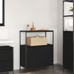 Meuble de salle de bain avec étagères chêne noir 76,5x35x95 cm 