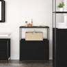 Meuble de salle de bain avec étagères chêne noir 76,5x35x95 cm 