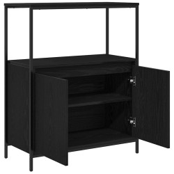 Meuble de salle de bain avec étagères chêne noir 76,5x35x95 cm 