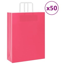 Sacs en papier 50 pcs avec poignées rose 32x12x42 cm 