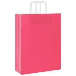 Sacs en papier 50 pcs avec poignées rose 32x12x42 cm 